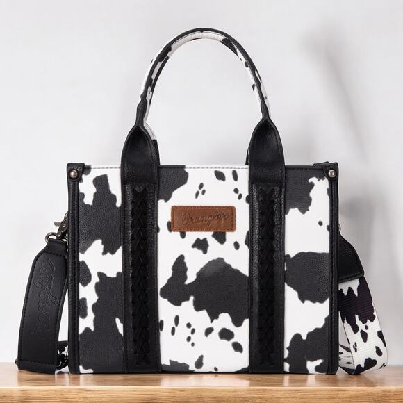 Wrangler Cow Print Black Tote/Crossbody *NEW in Package* - Picture 1 of 6